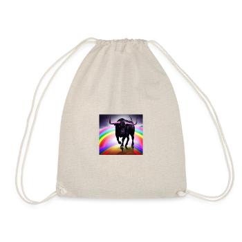 Taureau noir, arc-en-ciel - Sac de sport léger - nature - Devant