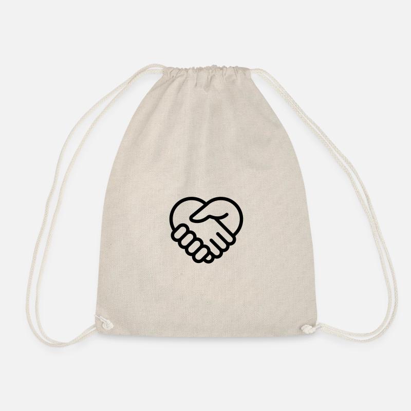 handshaking - Drawstring Bag - nature