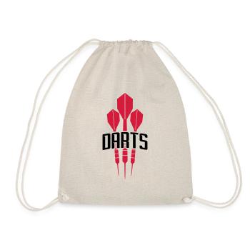 text spielen darts logo verein club werfen dart pf - Turnbeutel - Natur - Vorne