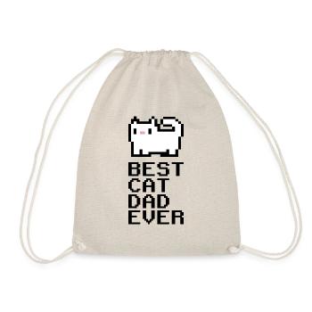 Best Cat Dad Ever lustige sprüche Pixel Gamer - Turnbeutel - Natur - Vorne