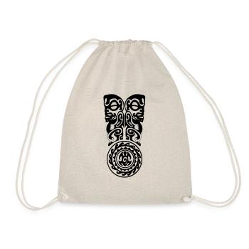 Schwarzes 94 Maori Brustlogo - Turnbeutel - Natur - Vorne