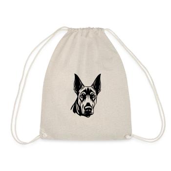 Doberman Dog Head - Drawstring Bag - nature - Front