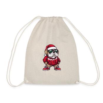 Bulldog Dog Christmas Ugly Christmas - Drawstring Bag - nature - Front