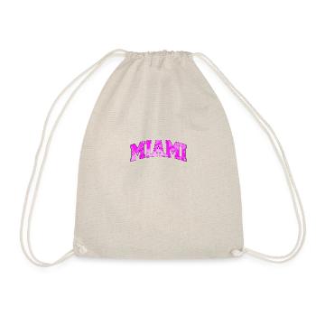 Miami logo: Collegiate design with a tropical vibe - Drawstring Bag - nature - Front