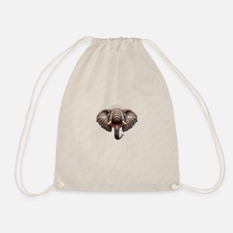 Lachender Elefant - Turnbeutel - Natur
