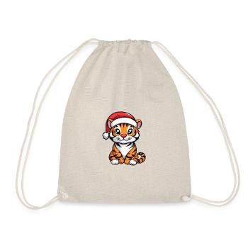 Tiger Weihnachten Niedlich - Turnbeutel - Natur - Vorne