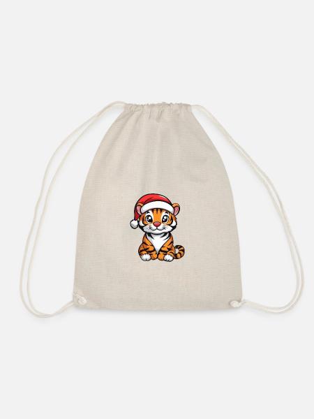 Tiger Weihnachten Niedlich - Turnbeutel - Natur