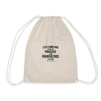 C'EST COMPLIQUE D'ETRE PRINCESSE ET PUERICULTRICE - Sac de sport léger - nature - Devant