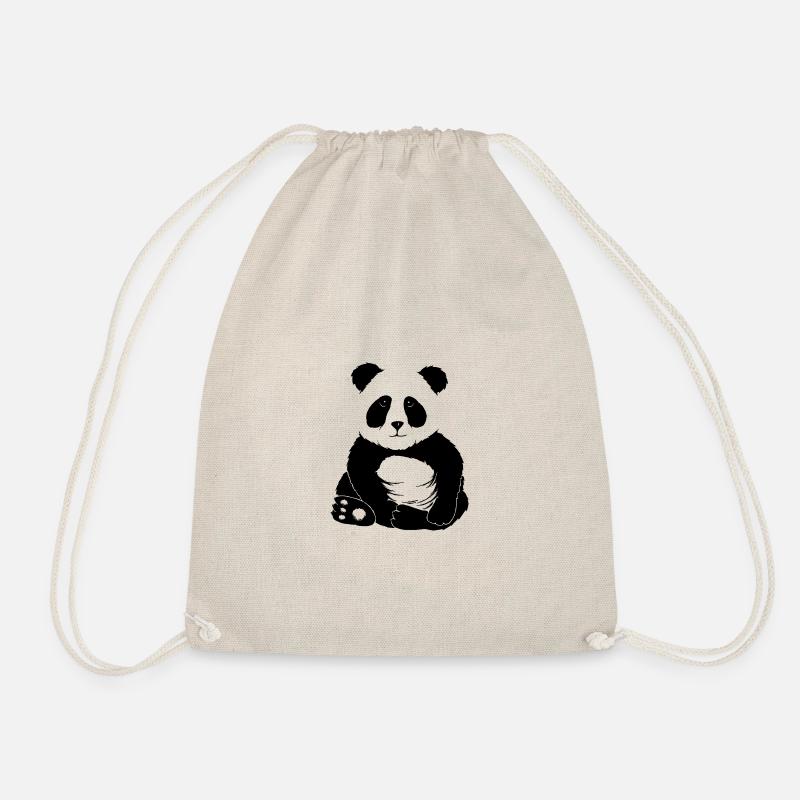 kleiner cooler chilliger Panda Pandabär Geschenk - Turnbeutel - Natur