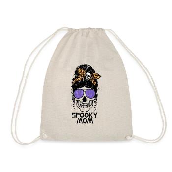 Spooky Mom - Messy Bun - Drawstring Bag - nature - Front