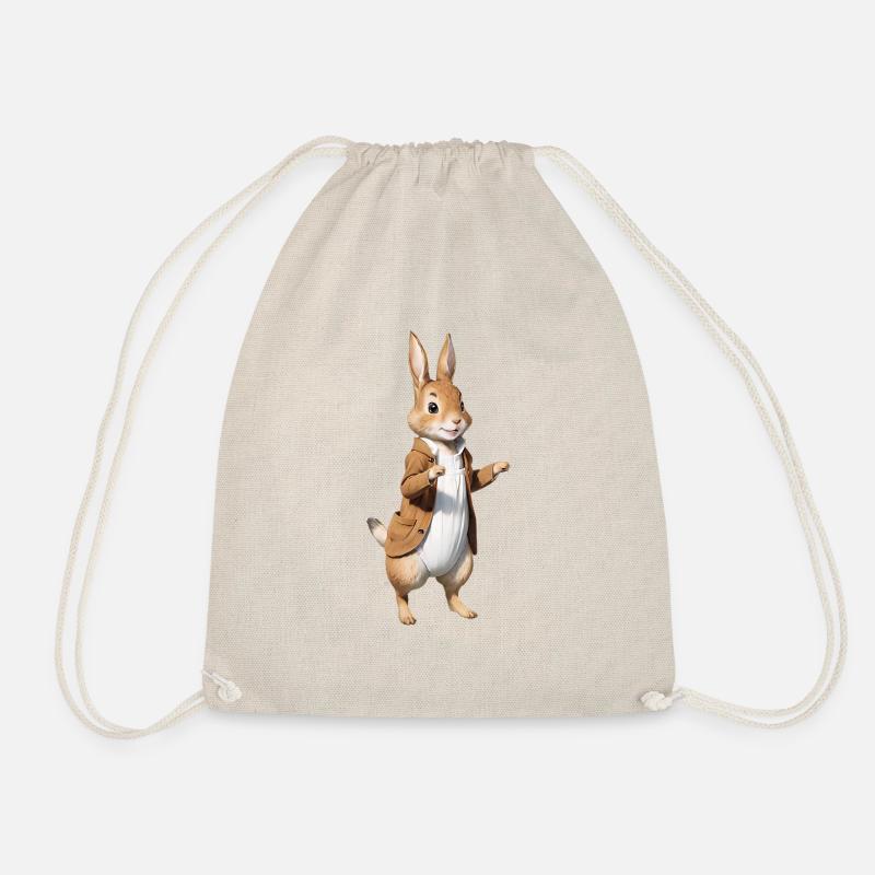 Cute Bunny Brown 2 - Drawstring Bag - nature