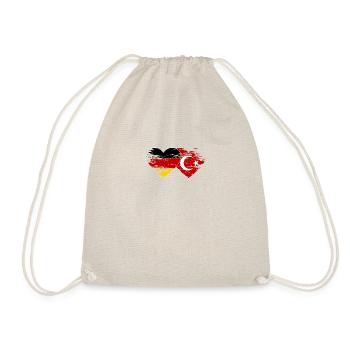 Germany Turkey Flag Used Heart - Drawstring Bag - nature - Front