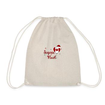 Joyeux Noel Canada Flag Heart - Drawstring Bag - nature - Front