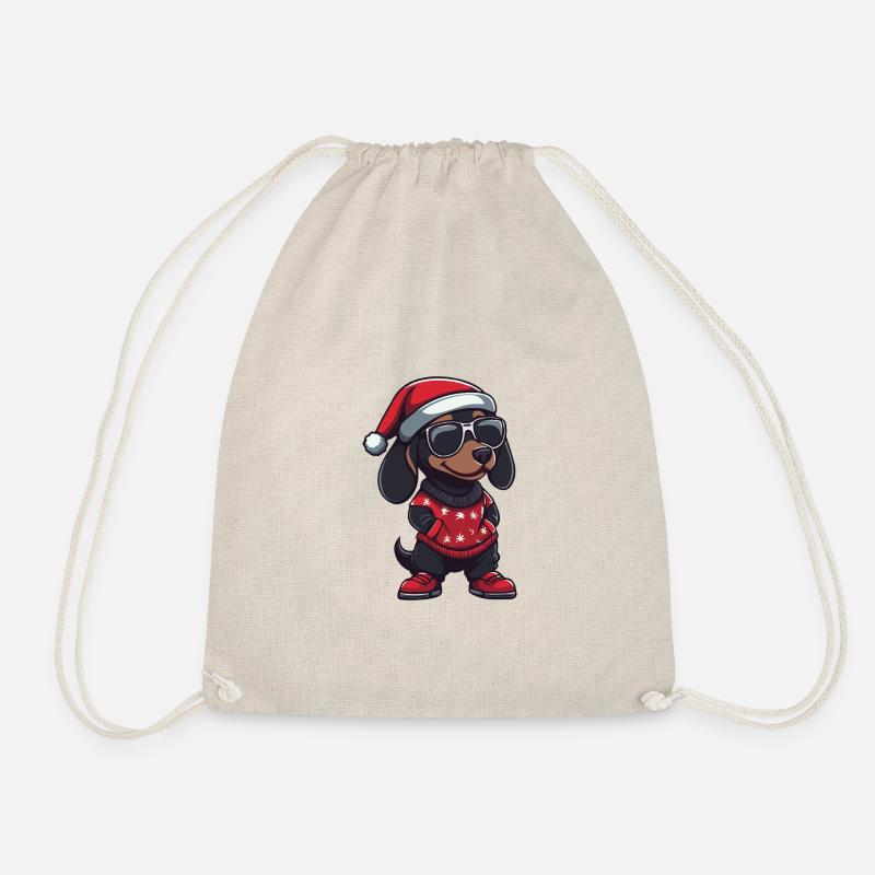 Teckel chien Noël moche Noël teckel - Sac de sport léger - nature