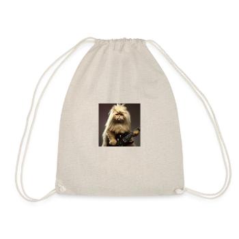 Persian cat Negan as a rocker - Drawstring Bag - nature - Front
