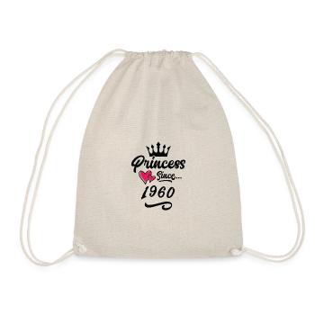 1960 Prinzessin Geburtstag - Turnbeutel - Natur - Vorne