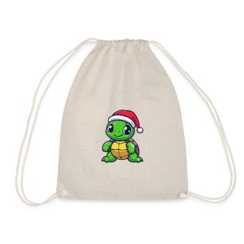 Turtle Christmas Cute - Drawstring Bag - nature - Front