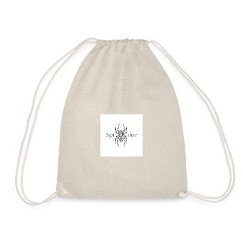 Black White Simple Spider Logo - Turnbeutel - Natur - Vorne
