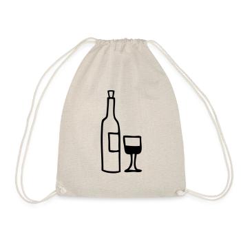 flasche leer glas halb voll - Turnbeutel - Natur - Vorne