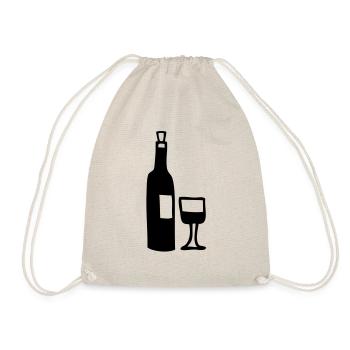 flasche voll glas halb voll - Turnbeutel - Natur - Vorne