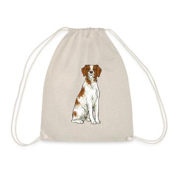 French Brittany Spaniel Epagneul Breton Gift - Drawstring Bag - nature - Front