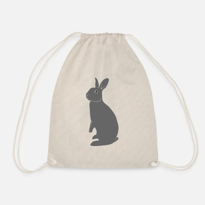 Gray Rabbit - Drawstring Bag - nature