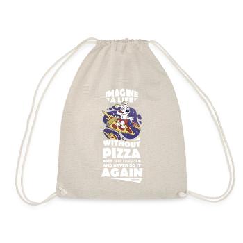 Imagine A Life Without Pizza Now Slap Yourself And - Drawstring Bag - nature - Front