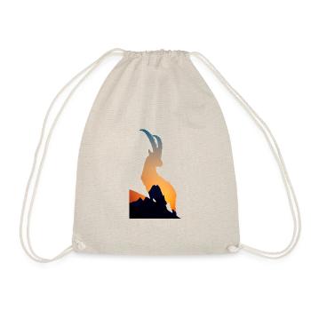 Capricorn Silhuette with mountain and sunset - Drawstring Bag - nature - Front