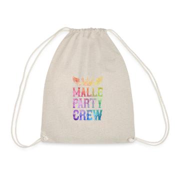 Malle Party Crew Spruch - Turnbeutel - Natur - Vorne