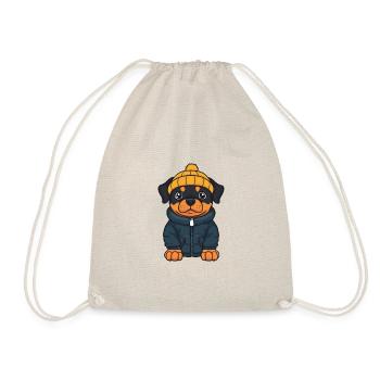Rottweiler Hund Winter - Turnbeutel - Natur - Vorne