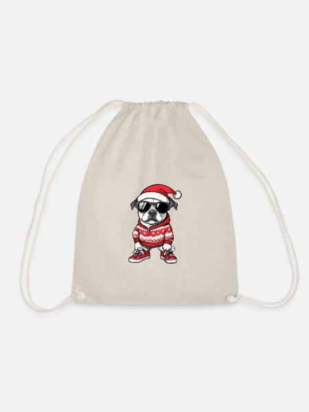 Staffordshire Bull Terrier Hund Weihnachten X-Mas - Turnbeutel - Natur