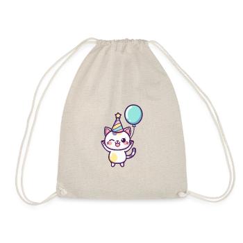Cat Birthday Baby - Drawstring Bag - nature - Front