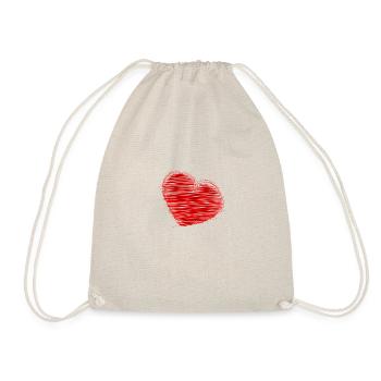 HEART. HEARTS. SAINT VALENTINE. LOVE. LOVE. CHRISTMAS - Drawstring Bag - nature - Front