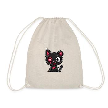 Katze Halloween Lustig Baby - Turnbeutel - Natur - Vorne