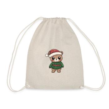 Bear Christmas Comic - Drawstring Bag - nature - Front