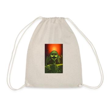 Crazy Comic Alien auf einer fremden Planetenlandschaft - Turnbeutel - Natur - Vorne