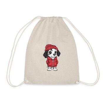 Dalmatian Dog Winter - Drawstring Bag - nature - Front