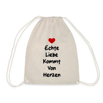 Liebe Spruch Valentinstag Herz - Turnbeutel - Natur - Vorne