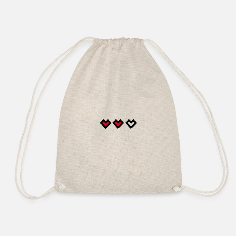 Life bar - Three hearts - Three lives - Drawstring Bag - nature
