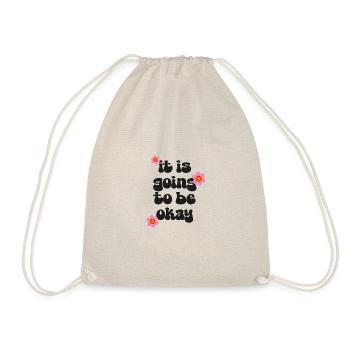 Retro Flower Power Encouraging Saying - Drawstring Bag - nature - Front