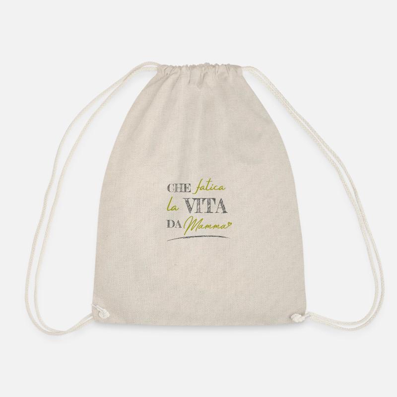 Life as a mom - Drawstring Bag - nature
