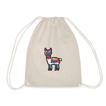 Alpaka Llama Halloween Tier - Turnbeutel - Natur - Vorne