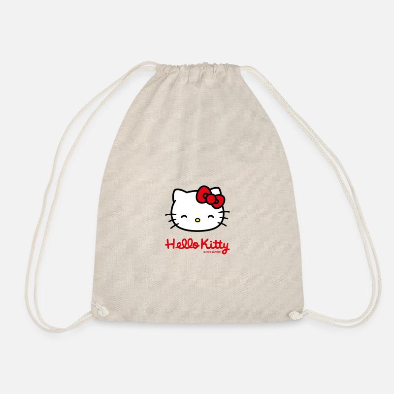 Hello Kitty Lächelnd Mit Hello Kitty Schriftzug - Turnbeutel - Natur