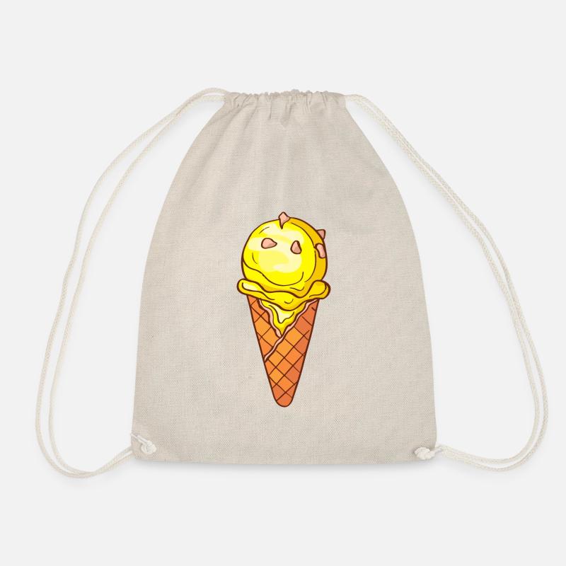 Eis Speiseeis Eiskrem Eiscreme Kugeleis Eisbecher - Turnbeutel - Natur