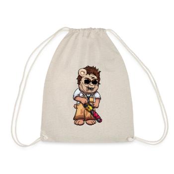Scary Teddy Bear With Chainsaw - Drawstring Bag - nature - Front