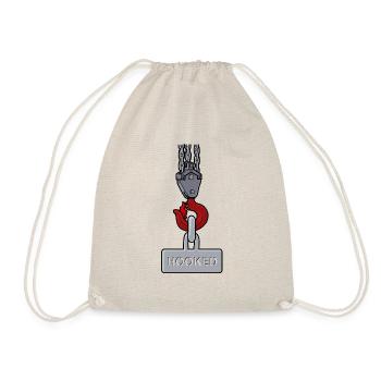 1267 crochet hooked 1 - Drawstring Bag - nature - Front