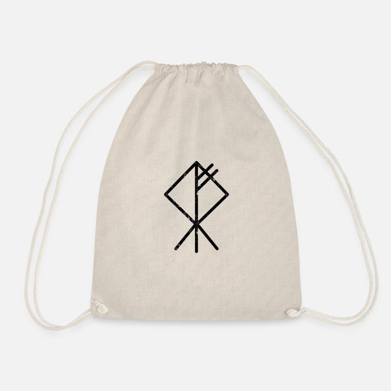 Wolf Wikinger Rune Symbol Glyphe Geschenk Ideen - Turnbeutel - Natur