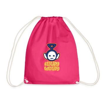 Teletubbies Tinky Winky In Pretty Glitter Design - Drawstring Bag - fuchsia - Front