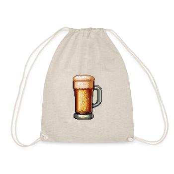 Beer Mug Pixel Beer - Drawstring Bag - nature - Front