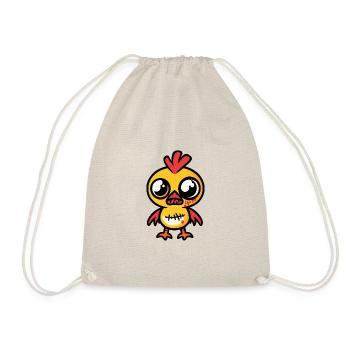 Huhn Halloween Comic Zombie - Turnbeutel - Natur - Vorne